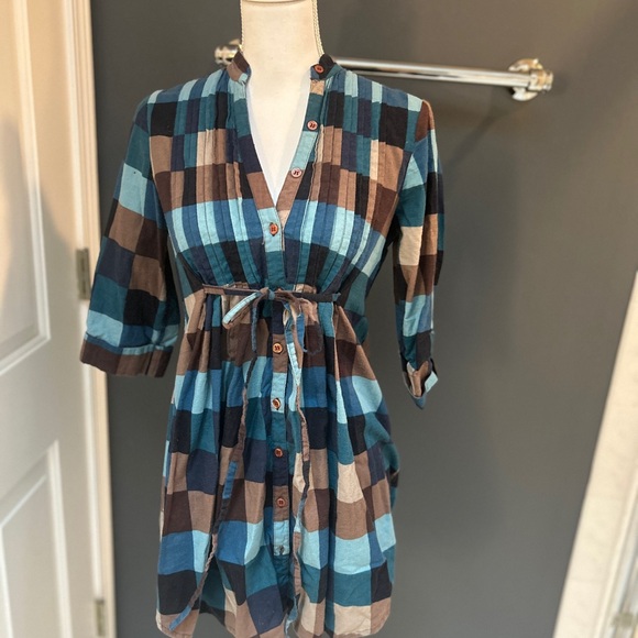 Boutique flannel tunic/mini dress. Size L. - Picture 9 of 9